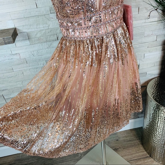 Coya Collection NWT Small Formal Rose Gold Dress - Picture 3 of 12